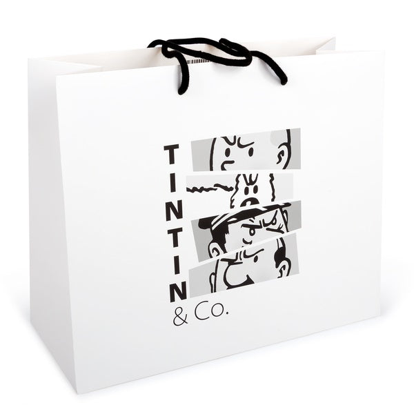 Black and white Tintin & co luxury paper bag