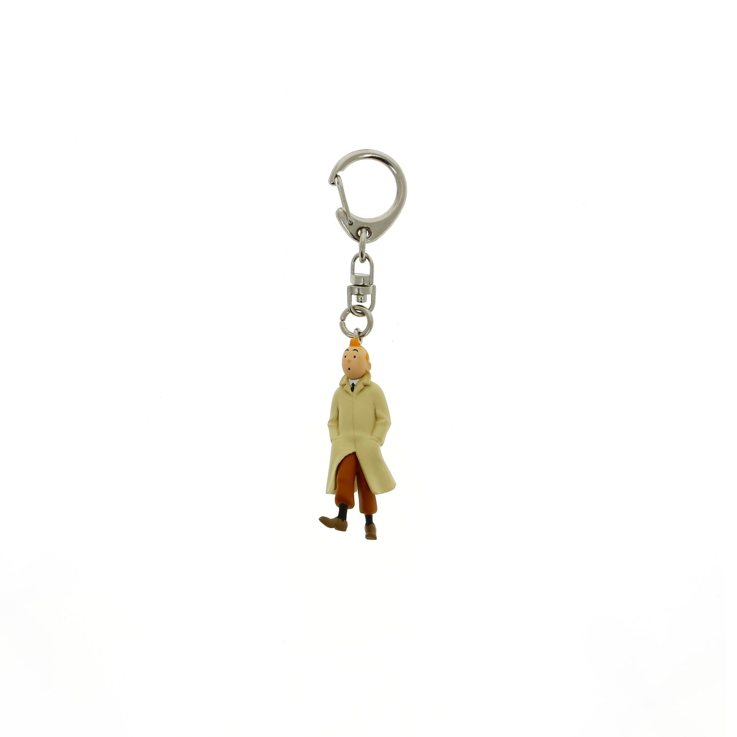 Keychain Tintin in trenchcoat walking