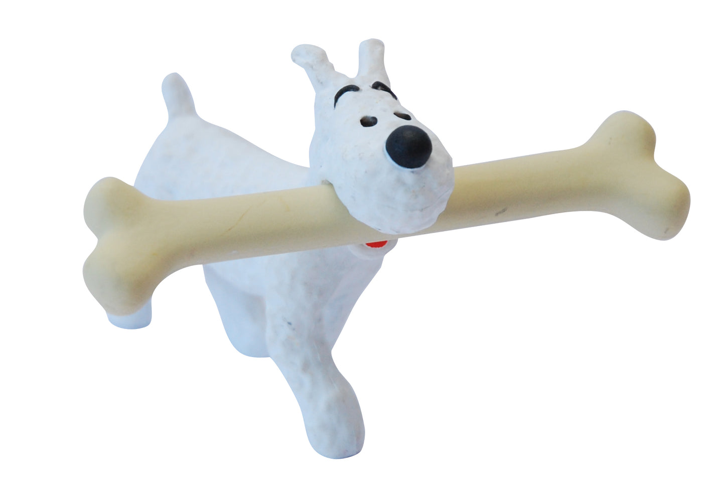 Snowy walking with bone figurine