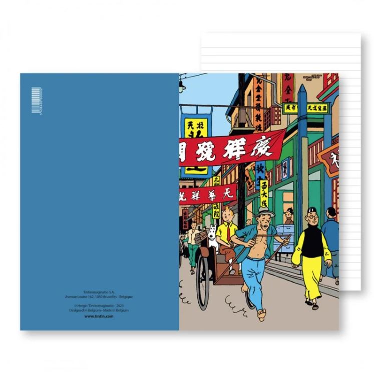 Tintin in rickshaw large notebook