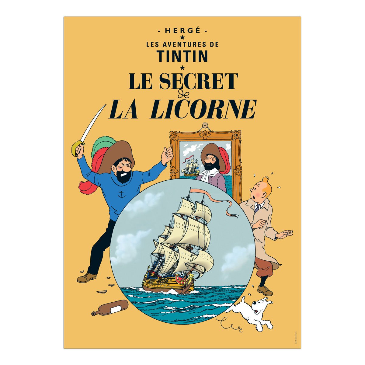 Tintin book postcards Unicorn