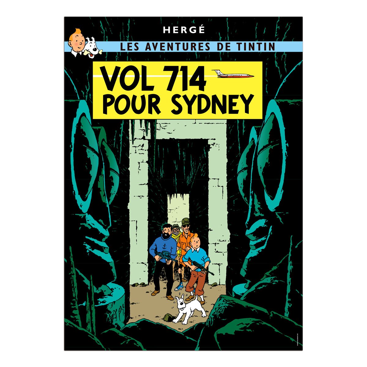 Tintin book postcards Flight 714