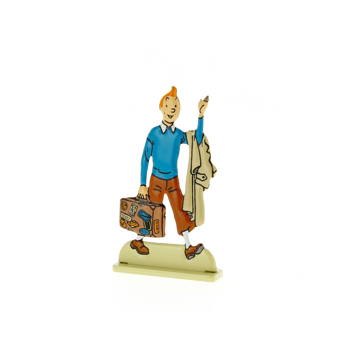 Tintin with his suitcase