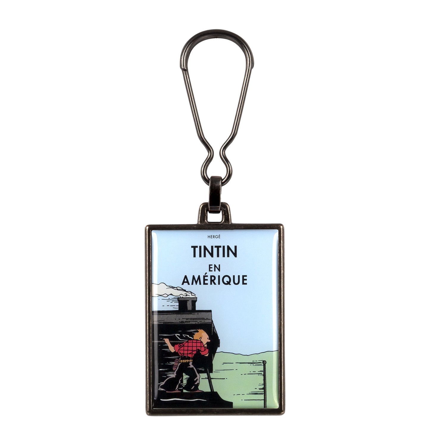 Tintin in America colorized metal keyring