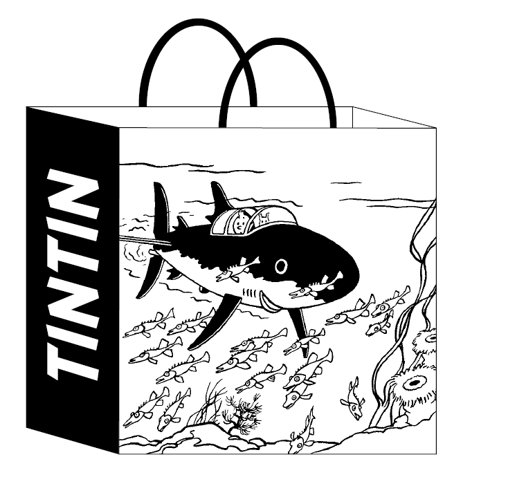 Shark submarine paper bag
