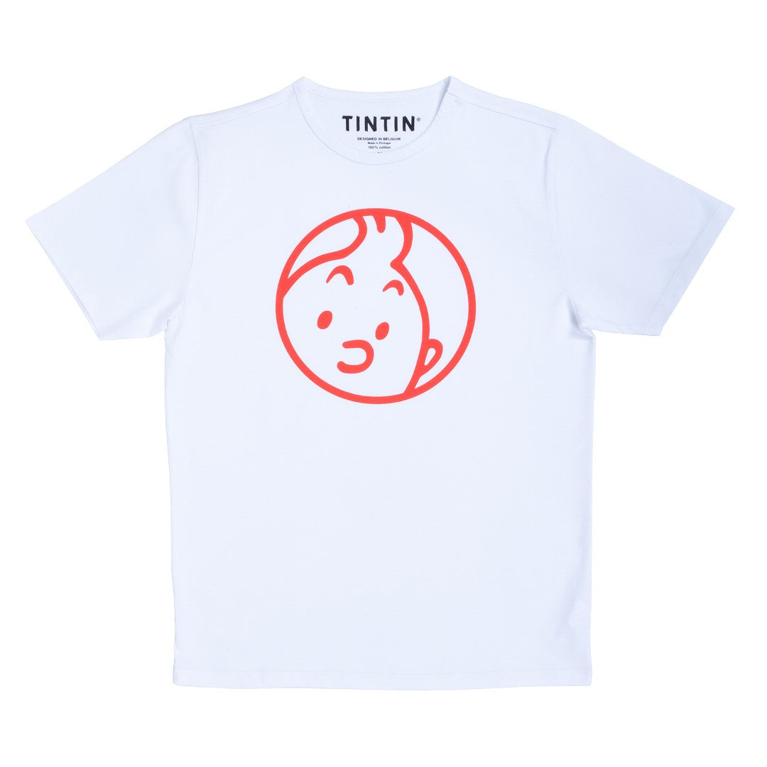 White Tintin face t-shirt