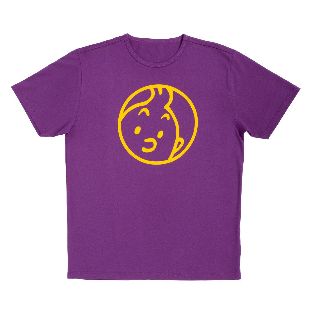 Purple Tintin face t-shirt