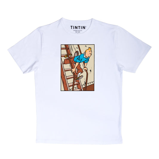 Tintin staircase white t-shirt