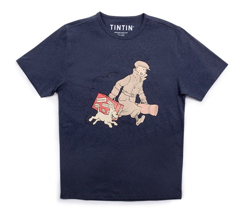 Tintin suitcase navy t-shirt