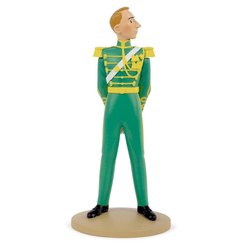 Resin figurine Hergé in green uniform