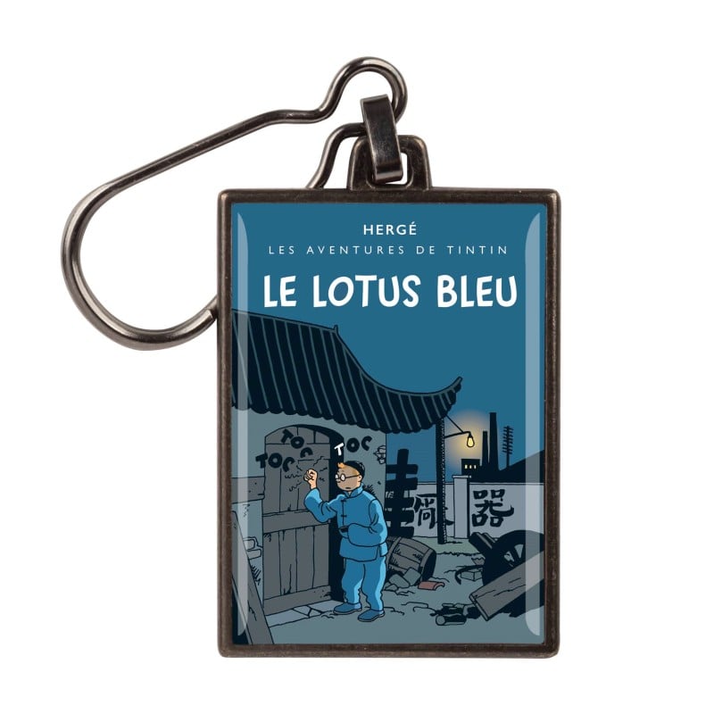 The Blue Lotus colorized metal keyring