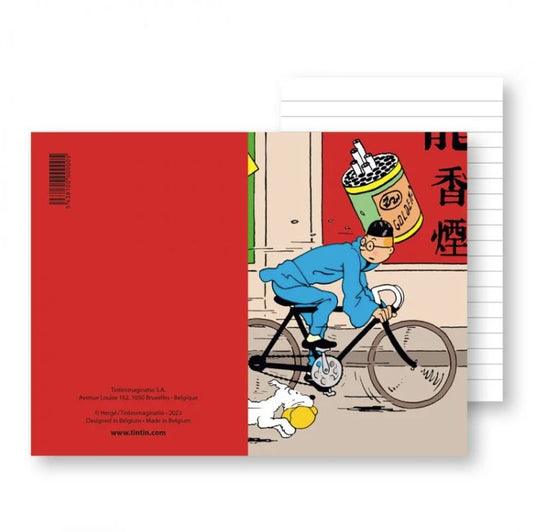 Tintin on bike small notebook
