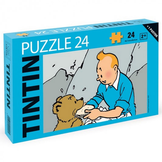Puzzle Tintin and bear cub