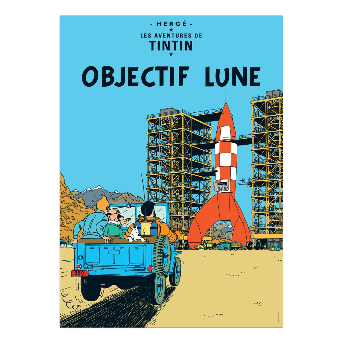 Tintin book postcards Destination Moon