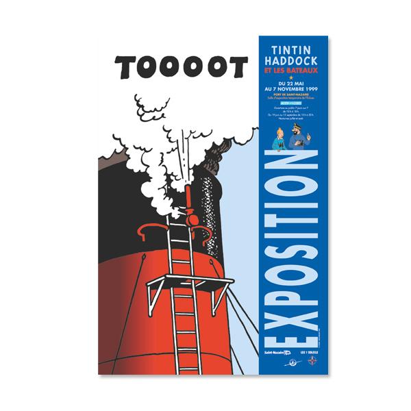 Affiche <i>Tintin, Haddock et les bateaux</i>