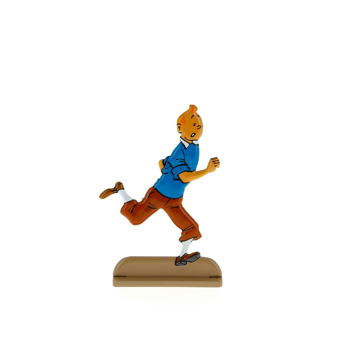 Tintin court avec joie