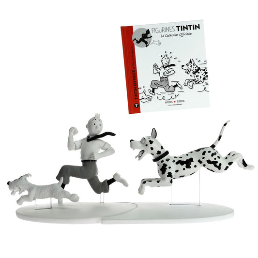 Resin figurine Tintin, Snowy and the Great Dane