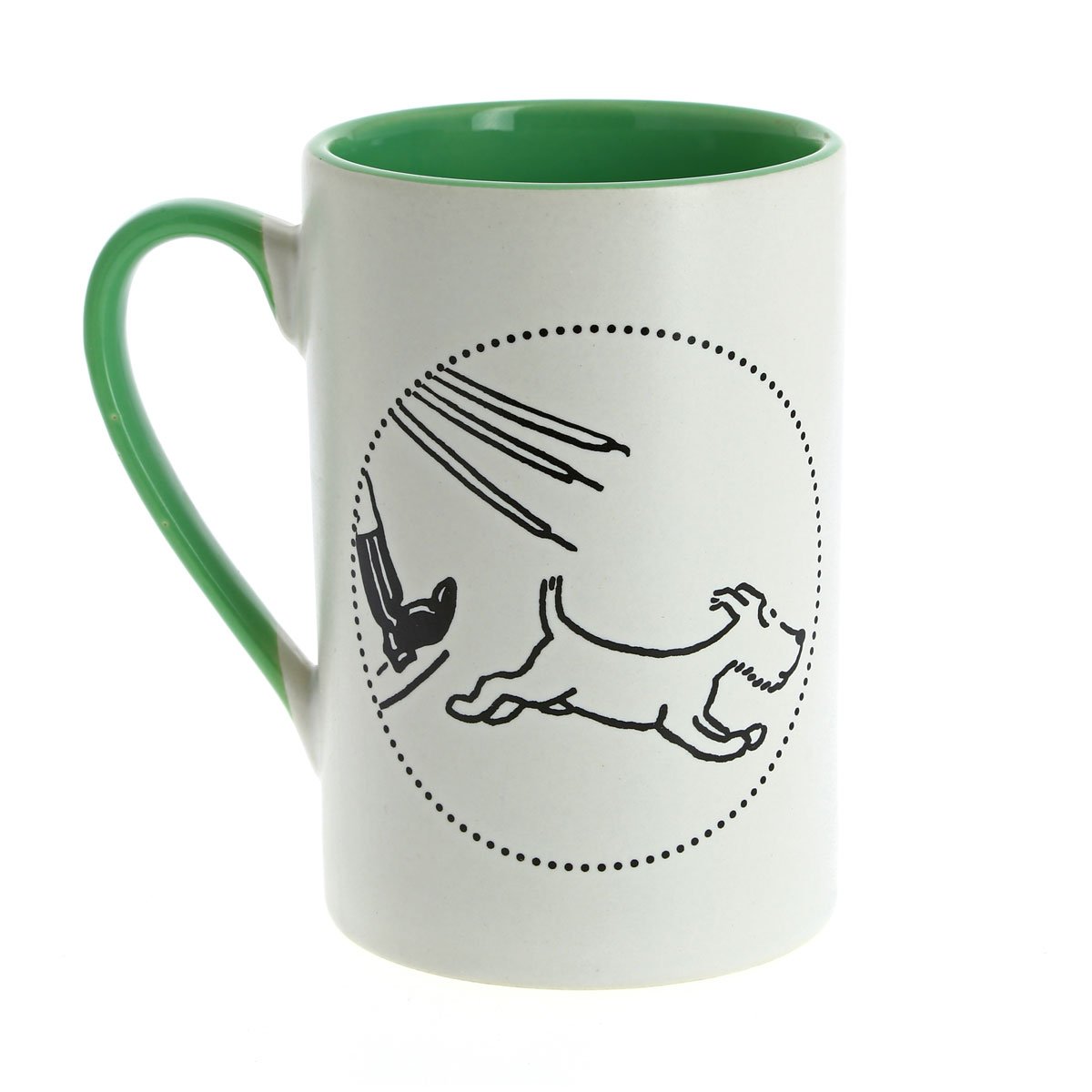 Red & green Tintin mugs