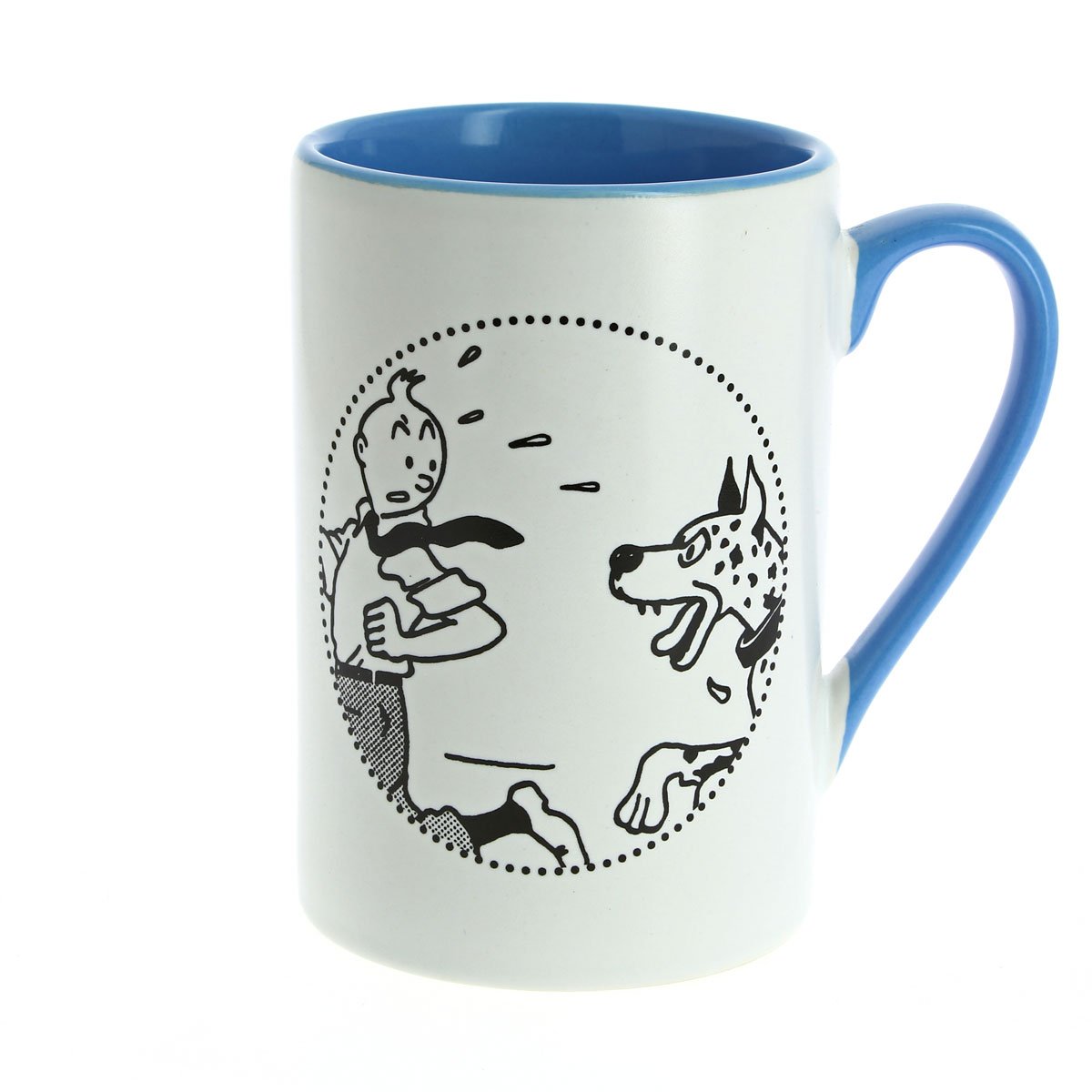 Red & blue Tintin mugs