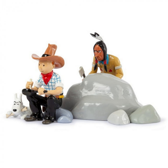 Tintin and Snowy America metal figurine