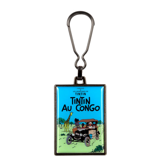 Tintin in the Congo metal keyring
