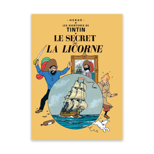 Tintin book postcards Unicorn