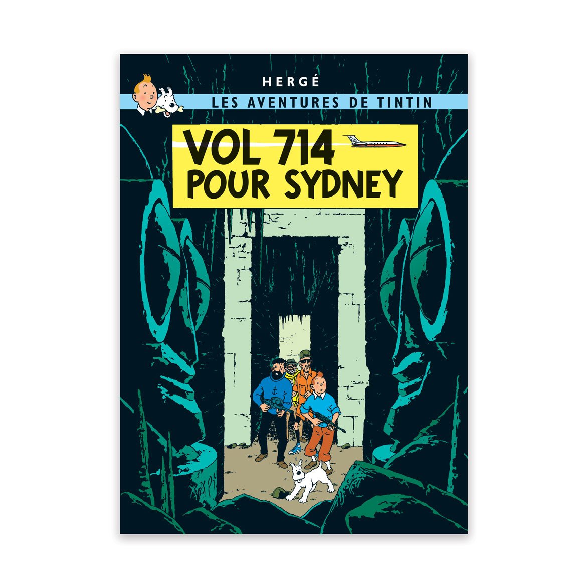 Tintin book postcards Flight 714