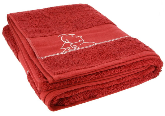 Red bath towel<br>90 x 150 cm