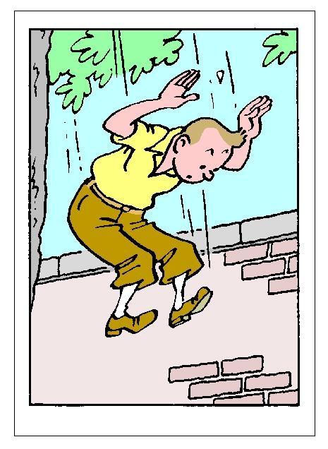 Tintin jumping greeting card