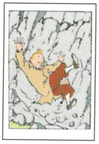 Tintin falling greeting card