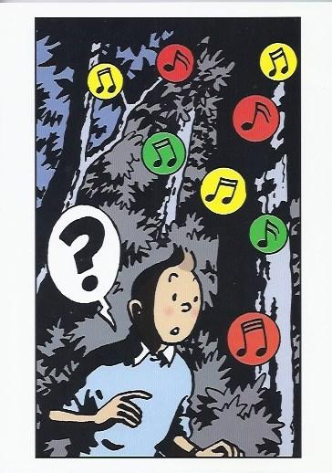 Tintin music greeting card