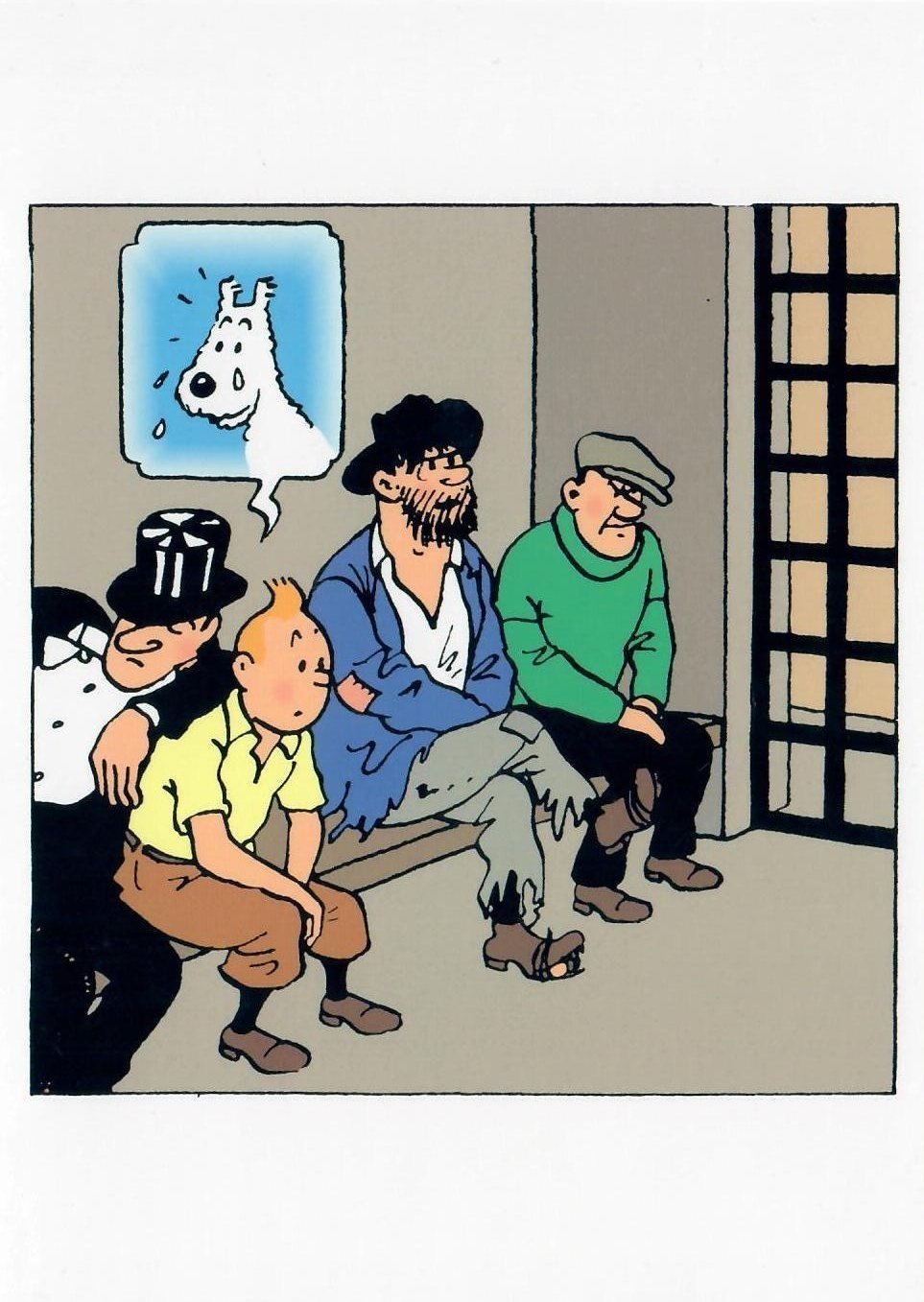 Tintin prison greeting card