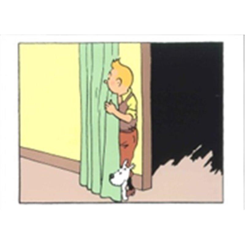 Tintin curtains greeting card