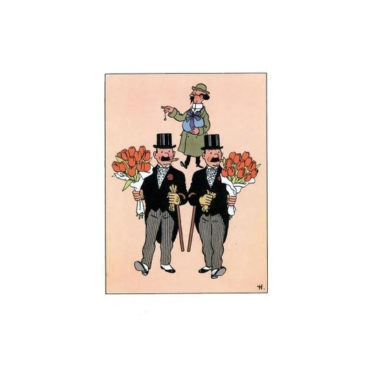 Easter duple Postcard - Thom(p)sons with tulips