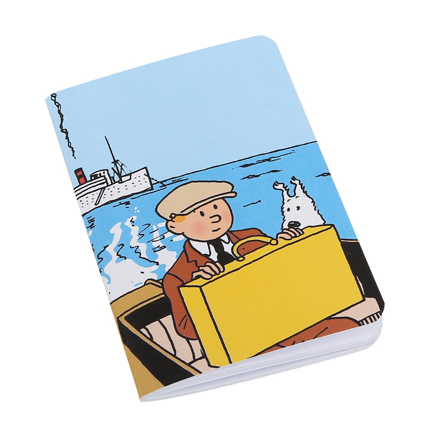 Tintin and Snowy on boat